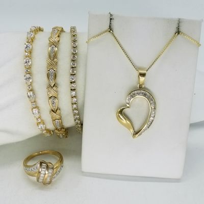 Sale Photo Thumbnail #198: Gold Tone 925 Bridal Style Bracelets & More