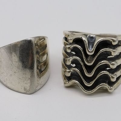 Sale Photo Thumbnail #87: Two Sterling Statement Rings