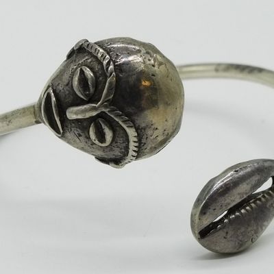 Sale Photo Thumbnail #36: Sterling Cowrie Shell Cuff Bracelet