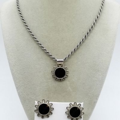 Sale Photo Thumbnail #264: Sterling Mexico Necklace & Earrings