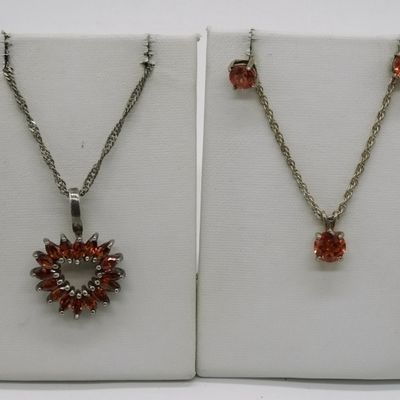 Sale Photo Thumbnail #46: Orange Topaz Necklaces & Earring Set-925