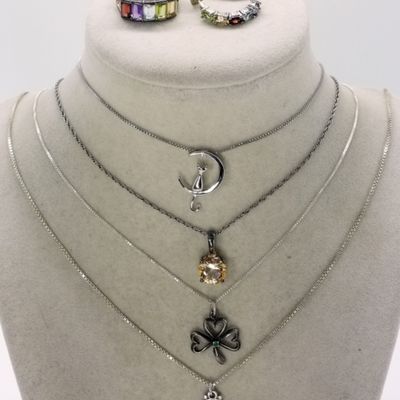 Sale Photo Thumbnail #43: Sterling Multi-Stone Necklaces, Ring & Earrings