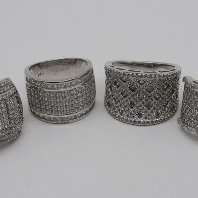 Sale Photo Thumbnail #207: Four Chunky Sterling Fashion Rings