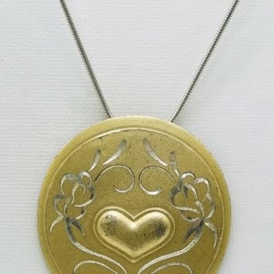 Sale Photo Thumbnail #166: Gorham Sterling Vermeil Heart Pendant Necklace