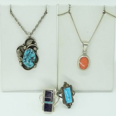 Sale Photo Thumbnail #50: Sterling Navajo Jewelry Lot
