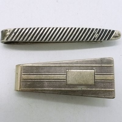 Sale Photo Thumbnail #116: Vintage Sterling Money Clip & Tie Clip