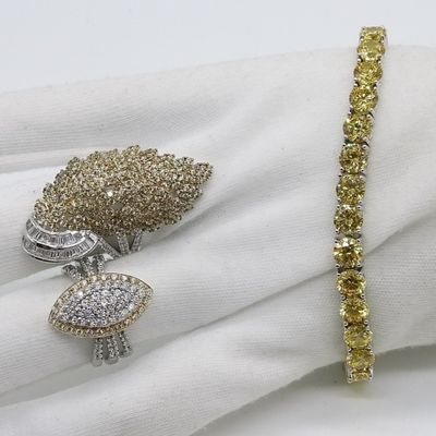 Sale Photo Thumbnail #217: Yellow Gemstone, Sterling Rings & Bracelet