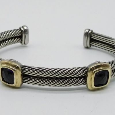 Sale Photo Thumbnail #376: David Yurman Sterling Amethyst Cuff Bracelet