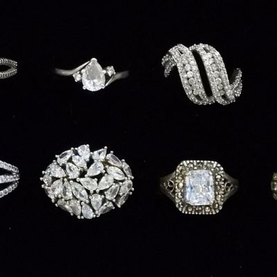 Sale Photo Thumbnail #12: Seven Sterling Bridal Style Rings