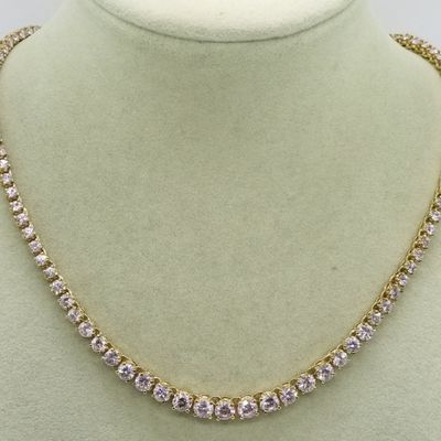 Sale Photo Thumbnail #234: Sterling Gold Tone Pink CZ Necklace
