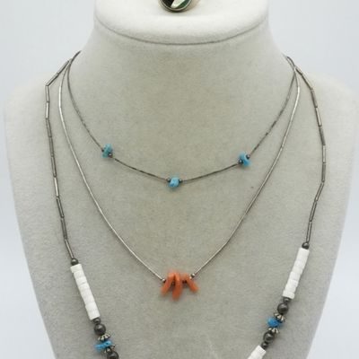 Sale Photo Thumbnail #13: Zuni Style Sterling Jewelry Lot