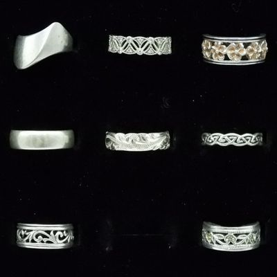 Sale Photo Thumbnail #157: 8 Sterling Silver Rings
