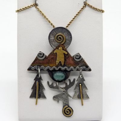 Sale Photo Thumbnail #70: Sterling Modernist Pendant