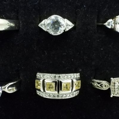 Sale Photo Thumbnail #367: 6 Sterling Bridal Style Rings