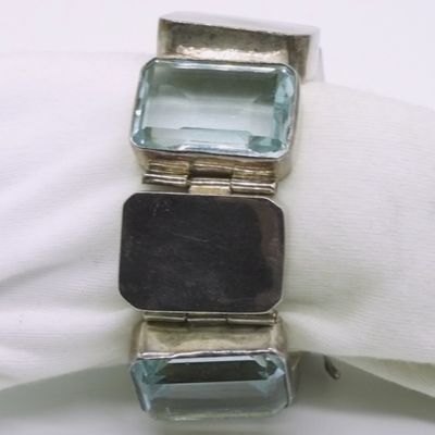 Sale Photo Thumbnail #285: Large Taxco Blue Topaz 925 Bracelet