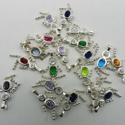 Sale Photo Thumbnail #110: 19 Sterling Birthstone Boy Pendants