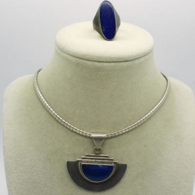Sale Photo Thumbnail #362: Lapis Lazuli Vintage Sterling Set