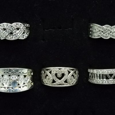 Sale Photo Thumbnail #333: Five Sterling Fashion Rings