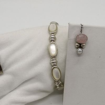 Sale Photo Thumbnail #16: Sterling Silver Mother of Pearl & Abalone Pieces