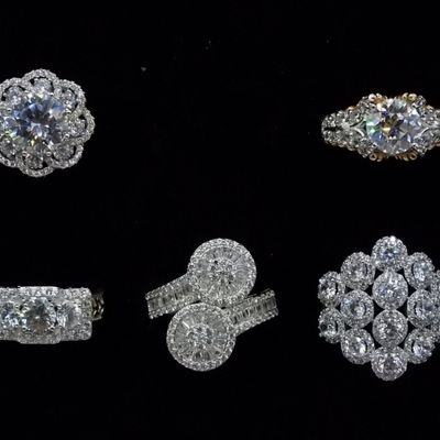 Sale Photo Thumbnail #257: Five Sterling Cocktail Rings