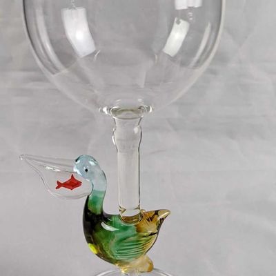 Hand-blown Wine Glass With Pelican Stem