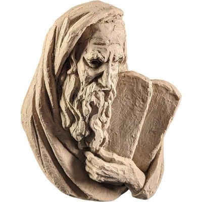 Sale Photo Thumbnail #1032: Arnold Henry Bergier Vintage Moses Plaster Bust