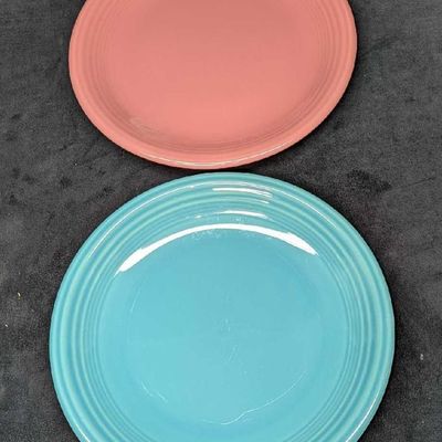 Two Ceramic Colorful Similar To Fiestaware Serving Plates