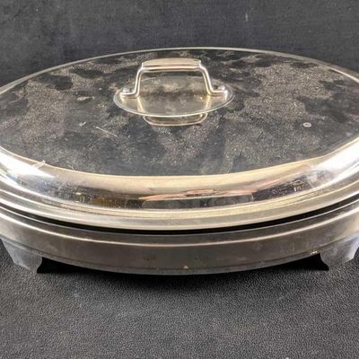 Stainless Steel Serving Dish with Glass Insert