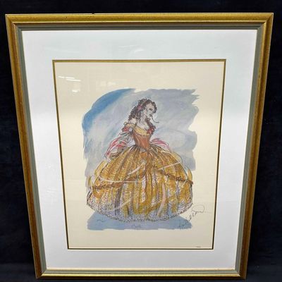 Sale Photo Thumbnail #1063: Ann Hould-Ward Beauty and the Beast Belle Limited Edition Framed Lithograph Disney Art