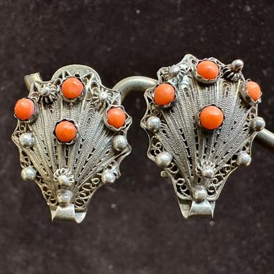 Spiny Oyster Shell 800 Silver Clip On Earrings R3