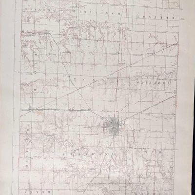 Monmouth, Illinois Vintage Topography Map