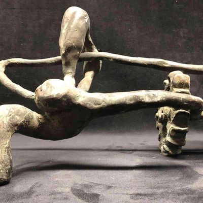 Bronze "Pfit Chigger" Sculpture By Diane Dull