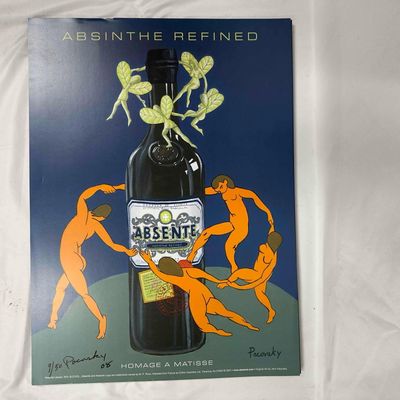 Absinthe Ad Poster Homage A Matisse By John Pacovsky Hand Signed Numbered Collection