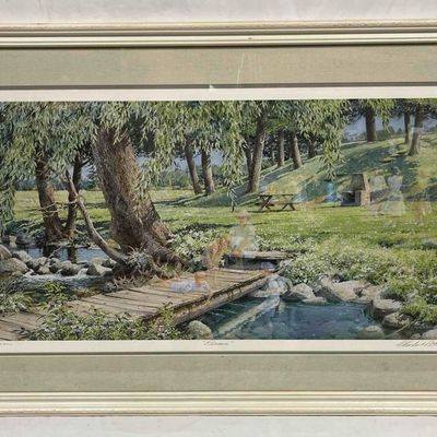 Framed And Signed Limited Edition Print Picnic By Charles L. Peterson