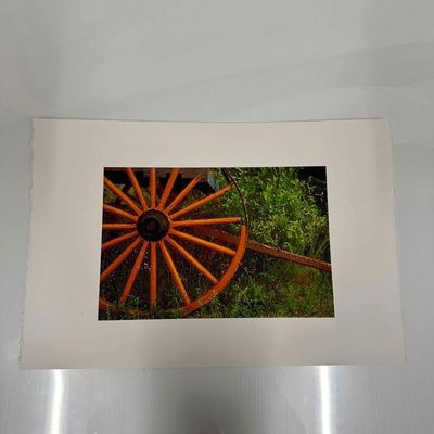Rustic Wagon Wheel Fine Art Print on Arches France Deckle-Edge Paper