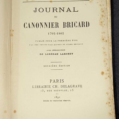 1891 Memoires De Soldats Journal Canonnier Bricard