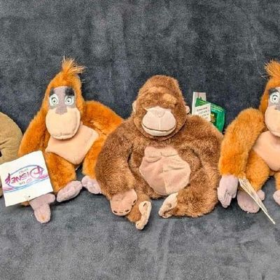 Sale Photo Thumbnail #1102: 6 Disney Apes Orangutans And George Of The Jungle Bean Bag Dolls