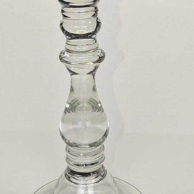 Vintage Clear Glass 10" Candlestick Holder