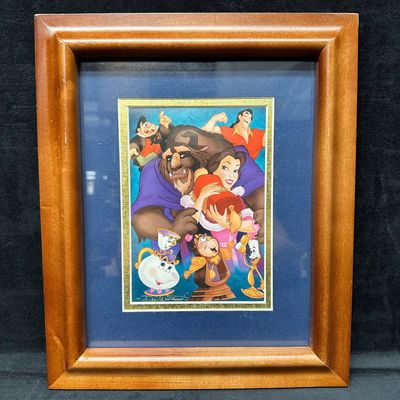 Beauty and the Beast Don Williams 10th Anniversary Art Print Brown Wood Frame