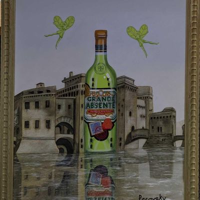 John Pacovsky Acrylic On Canvas Absente Absinthe
