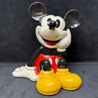 Disney Treasure Craft Mickey Mouse Cookie Jar Sitting Figure Mexico Ceramic