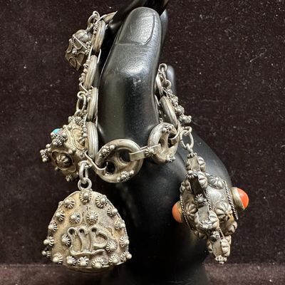 Etruscan Revival Style 800 Silver Mariner Chain Bracelet R21