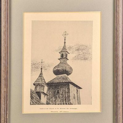 Framed Tower Of The Church Of St Michael The Archangel Print