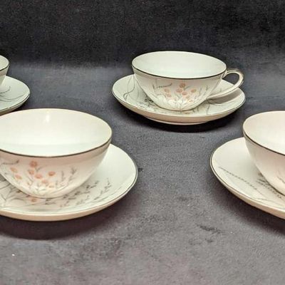 4 Retired Jyoto China Spring Cups & Saucers A