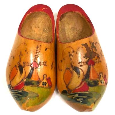 Hand Carved/Painted Dutch Wooden Clogs