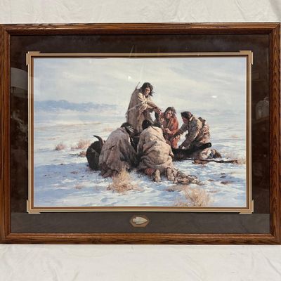 The Last Buffalo Howard Terpning Pencil Signed and Numbered with Arrowhead