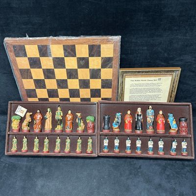 Studio Anne Carlton Robin Hood Themed Chess Set with Wooden Board