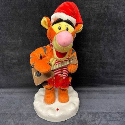 Sale Photo Thumbnail #1125: Gemmy 16" Animated Musical Tigger Santa Claus is Coming to Town
