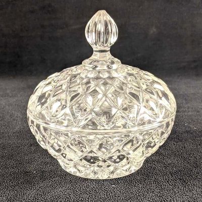 Vintage Glass Holder With Lid Cady Holder Small