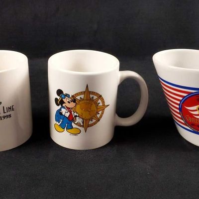 Sale Photo Thumbnail #1087: Disney Cruise Line Mugs Lot Of Three